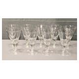 9 Clear Crystal Stemmed Wine Glasses