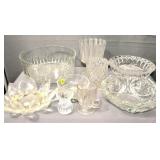 Pressed and Cut Glassware Bowls and Vases