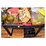 Glassware, Decor and Bamboo Trays Lot