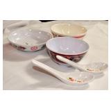 3 Oriental Bowls and 2 Spoons