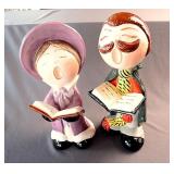 Ceramic Carolers Figurines, Pair