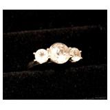 White Gold Ring Marked DNYC and CID 10K 2.6 Grams
