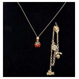 10K Aurafin Gold Bracelet and 14K Pendant