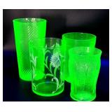 Uranium Glass Drinking Tumblers
