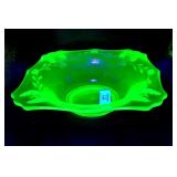 Depression Green Uranium Glass Bowl