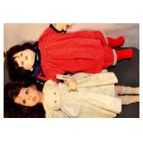 Two Porcelain Dolls with Markings and Details