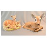 Ceramic Figures of Deer Set of Two