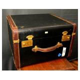Vintage Black With Brass And Leather Travel Case