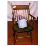 Vintage Farmhouse Style Wooden Commode Chair