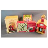 Lot: Figurine, Dominoes, Crayola, Schoolhouse