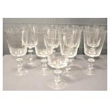 9 Clear Glass Footed Goblets