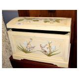 Wooden Chest With Floral Decoration
