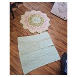 2 CROCHETED SMALL THROWS