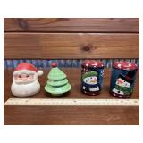 2 SETS OF CHRISTMAS SALT AND PEPPER