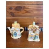 VTG. HOUSTON HARVEST TEA POT AND CADDY SET