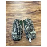 VTG. CABELAS GORE TEX MITTENS LEATHER CAMO