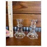 LEAD CRYSTAL GLASS CANDLE HOLDERS