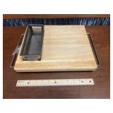 WOODEN 2 in 1 CUTTING BOARD AND MESH BASKET