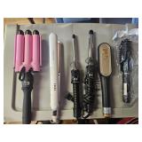 LOT OF HAIRSTYLING TOOLS AND 1 ROUND BRUSH
