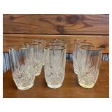 9 CRISTAL DE FLANDRE HIGHBALL GOLD RIM GLASSES