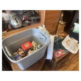 TOTE FULL OF CHRISTMAS DECOR AND MORE