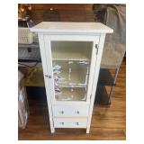 WOODEN CABINET WITH GLASS DOOR & SHELVES