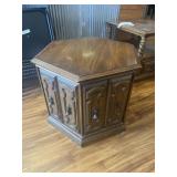 HEXAGON WOODEN END TABLE