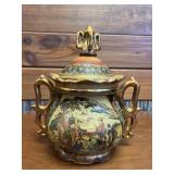 ORIENTAL VTG. LIDDED PORCELAIN JAR -