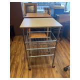 METAL WIRE - ROLLING WOODEN TOP ORGANIZER