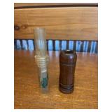 HAYDEL DUCK CALL AND WOODEN BARREL