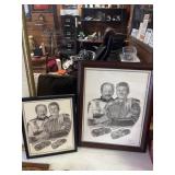 X2 - DALE EARNHARDT & JR. FRAMED WALL ART PRINT