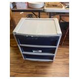PASTIC 3 DRAWER ROLLING STORAGE BIN