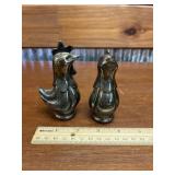 PEWTER / SILVER PLATE ROOSTER SALT AND PEPPER