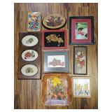 LOT OF 9 STRAWBERRY AND DAFFODIL ARTWORK