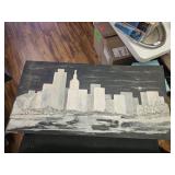 30' x 15' BLACK & WHITE ARTWORK ON CANVAS
