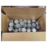 BOX OF 50+ VTG. BABY FOOD JARS W/ LIDS