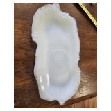MILK GLASS VANITY TRAY 9'