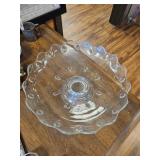 TEARDROP CLEAR INDIAN TEARDROP CAKE PLATE