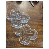 VTG. 3 SECTION HAZEL ATLAS CANDY DISH -SET OF 2
