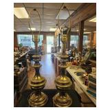 SET OF VTG. BRASS LAMPS - VERY HEAVY
