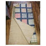 ANTIQUE HANDMADE QUILT 6'x6'