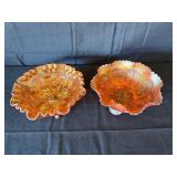 Vintage Indian Glass/Carnival Glass Bowls (2)