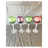 Glass etched wine glasses, set of 8