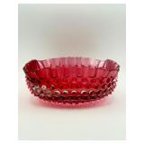 Vintage Ruby Red Thousand Eye Fruit Bowl