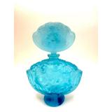 Frantisek Halama Czech Blue Glass Perfume Bottle.