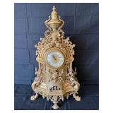 Brass clock, Approx 16'x24'.