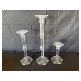 Vintage crystal candle sticks (3)