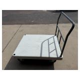 HD industrial plastic flat cart, pneumatic wheels
