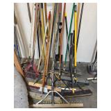 (24) implements, shovels, rakes, hoes