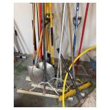 (19) implements, shovels, rakes